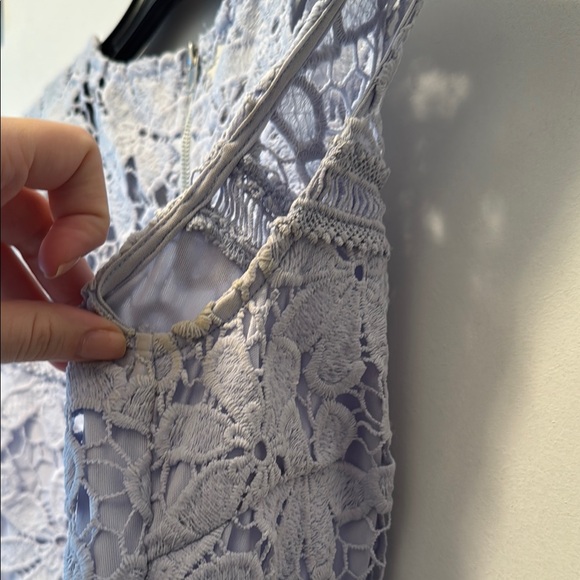 Aqua Gray Sheath Mini Dress Crew Neck Sleeveless - Picture 8 of 8